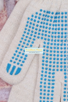 фото Перчатки с ПВХ (10 кл) 6-ти нитка (белые) №ЛТК-ПВХ106Б (24/105)