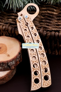 фото Нож деревянный "Бабочка" с дырочками №ФС-НЖ-0601