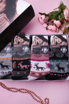 фото Подарочный набор женских носков "Амина" (ангора, махра) №189-1 (14/424)