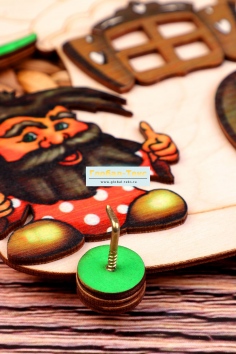 фото Ключница деревянная "Гриб с печатью" №ФС-80
